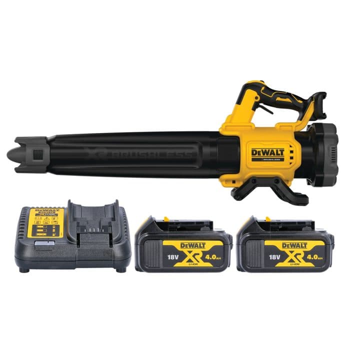 DeWalt DCMBL562 18V XR Cordless Brushless Axial Leaf Blower With 2 x 4.0Ah Batteries & Charger