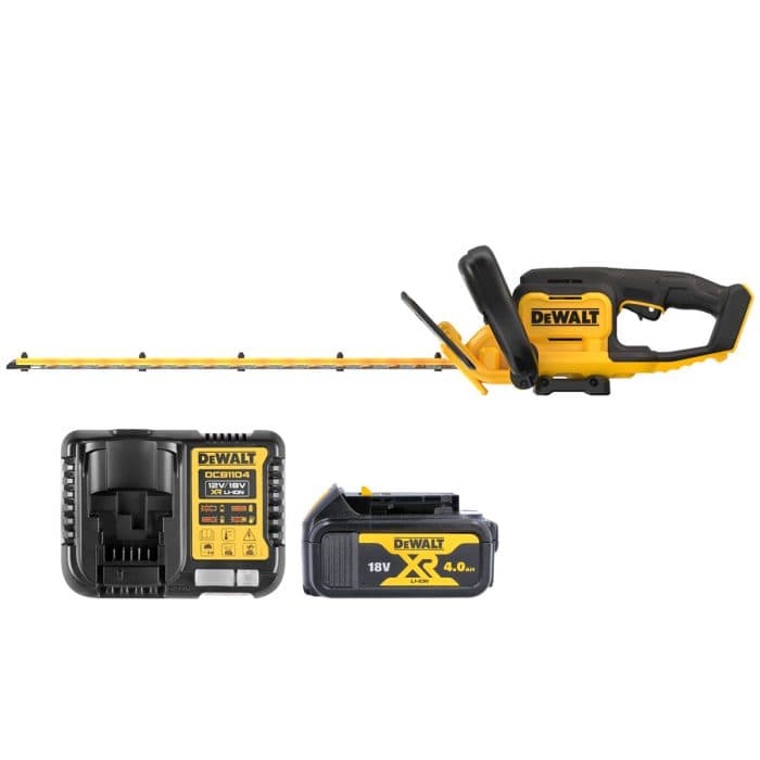 DeWalt DCMHT564N 18V XR 55cm Cordless Hedge Trimmer With 1 x 4.0Ah Battery & Charger