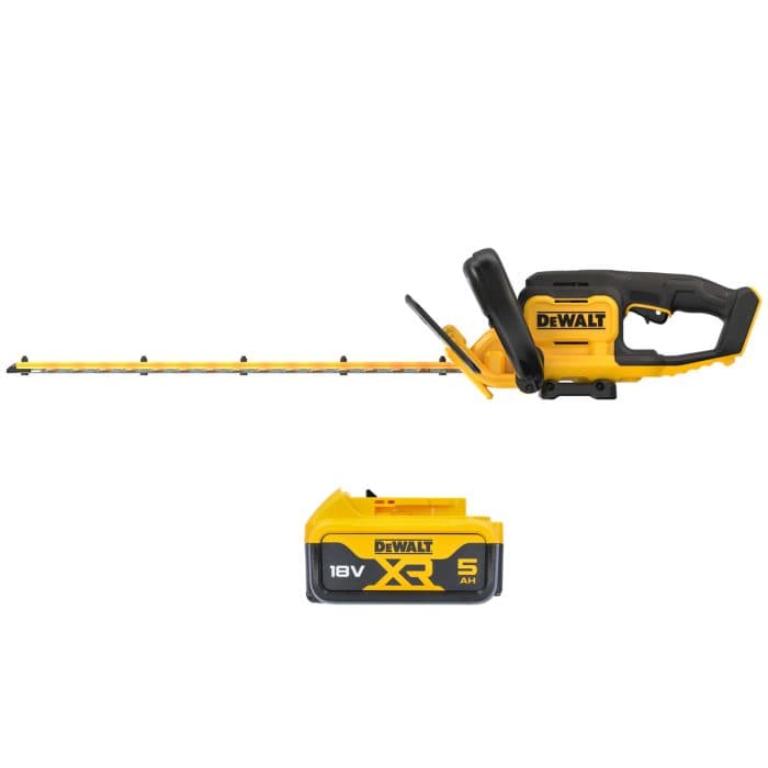 DeWalt DCMHT564N 18V XR 55cm Cordless Hedge Trimmer With 1 x 5.0Ah Battery