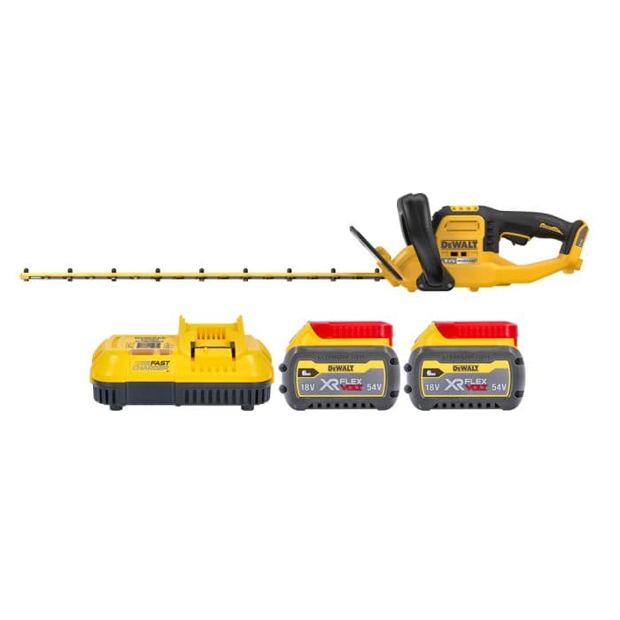 Dewalt DCMHT573N FlexVolt 54V Cordless Brushless Hedge Trimmer With 2 x 6.0Ah Batteries & Charger