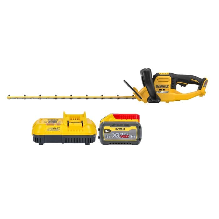 Dewalt DCMHT573N FlexVolt 54V Cordless Brushless Hedge Trimmer With 1 x 9.0Ah Battery & Charger