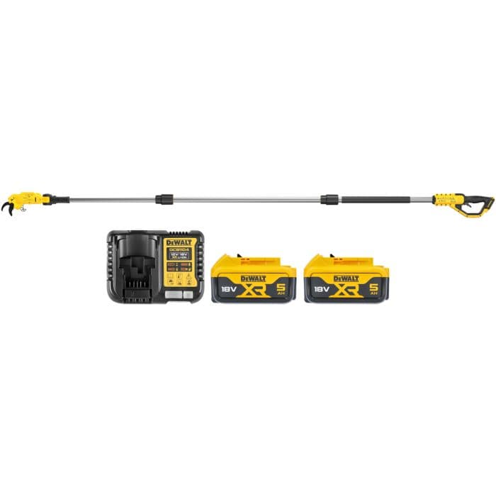 DeWalt DCMPP569N 18V XR Cordless Pole Pruner With 2 x 5.0Ah Batteries & Charger
