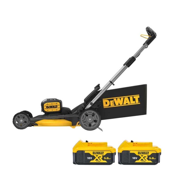 DeWalt DCMWP134N 18V / 36V XR Cordless Brushless 53cm Lawn Mower With 2 x 5.0Ah Batteries