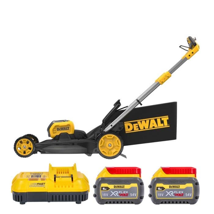 DeWalt DCMWSP550N 54V FlexVolt Cordless Brushless 53cm Lawn Mower With 2 x 6.0Ah Batteries & Charger