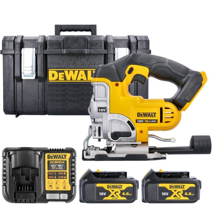 DeWalt DCS331N 18V XR Li-Ion Cordless Jigsaw With 2 x 4.0Ah Battery, Charger & Case