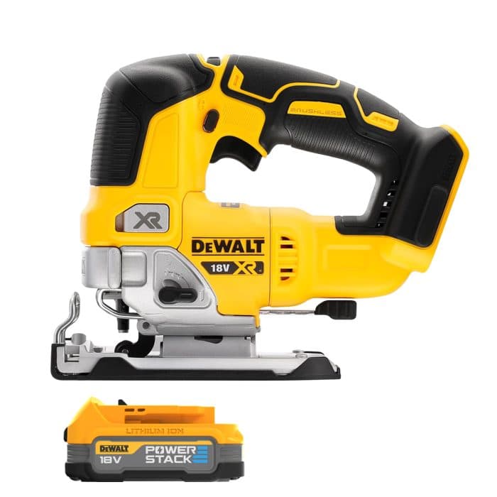 DeWalt DCS334 18V XR Cordless Brushless Top Handle Jigsaw With 1 x 1.7Ah Powerstack Battery