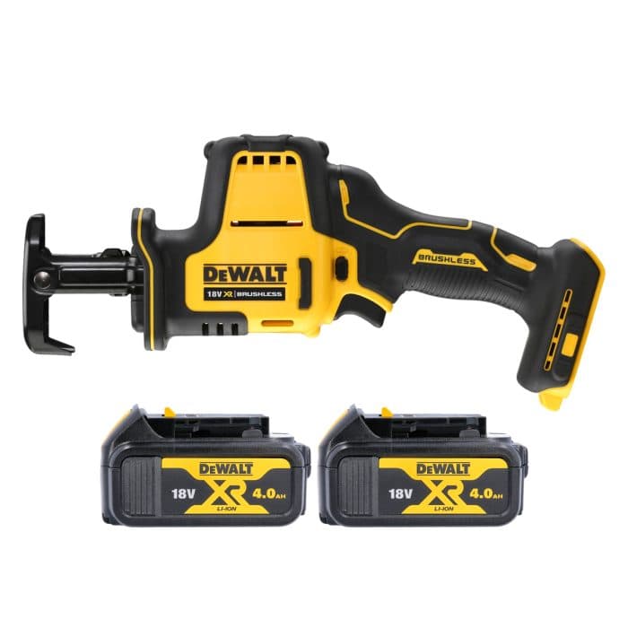 Dewalt DCS369 18V XR Cordless Brushless Sub Compact Reciprocating Saw With 2 x 4Ah Batteries