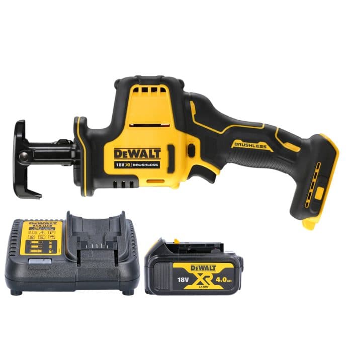 Dewalt DCS369 18V XR Cordless Brushless Sub Compact Reciprocating Saw With 1 x 4Ah Battery & Charger