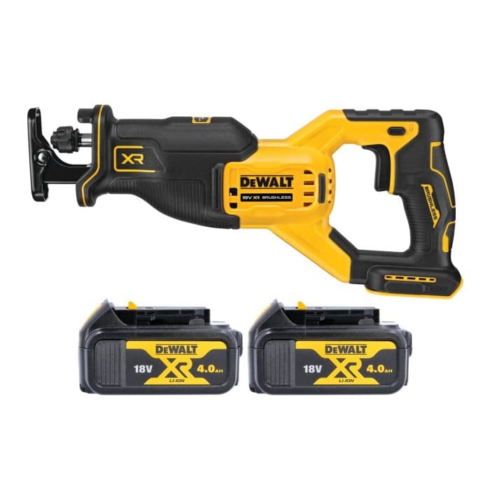 DeWalt DCS382 18V XR Cordless Brushless Reciprocating Saw With 2 x 4Ah Batteries