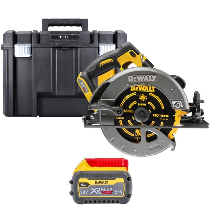 DeWalt DCS579 54V XR Cordless Brushless FlexVolt 190mm Circular Saw With 1 x 6.0Ah Battery & TSTAK Case