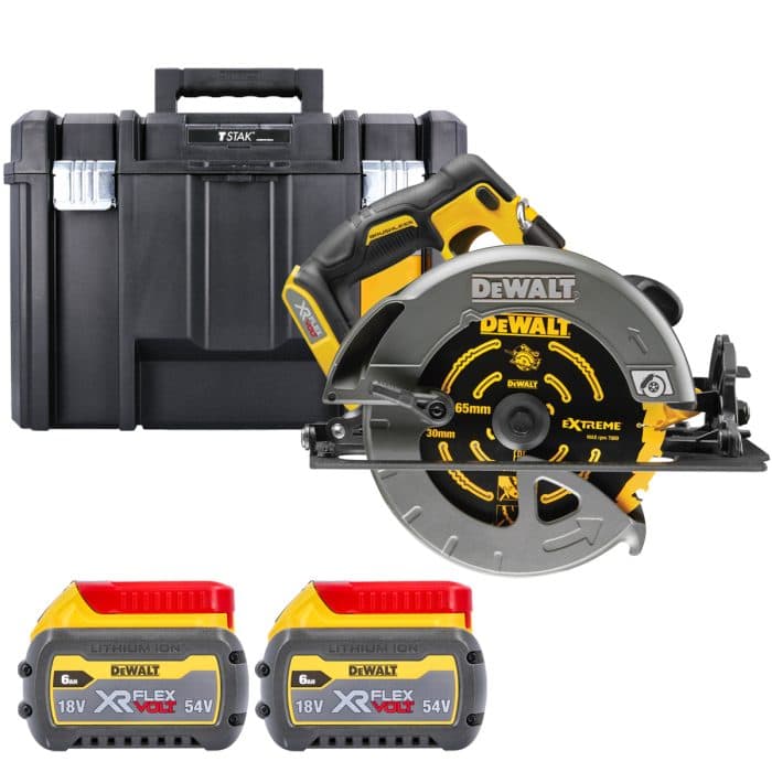 DeWalt DCS579 54V XR Cordless Brushless FlexVolt 190mm Circular Saw With 2 x 6.0Ah Batteries & TSTAK Case