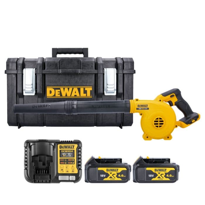DeWalt DCV100N KIT-15 18V Li-ion Cordless Jobsite Blower With 2 x 4.0Ah Batteries, Charger & Case
