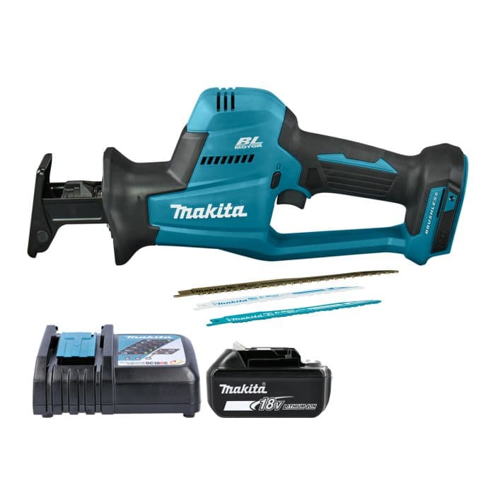 Makita DJR189Z 18V LXT Cordless Brushless 22mm Stroke Reciprocating Saw With 1 x 5.0Ah Battery & Charger