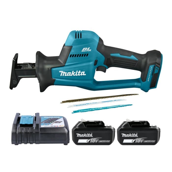 Makita DJR189Z 18V LXT Cordless Brushless 22mm Stroke Reciprocating Saw 2 x 6.0Ah Batteries & Charger