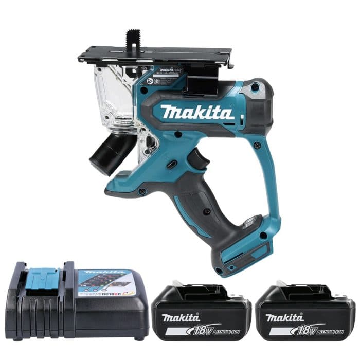 Makita DSD180Z 18V LXT Cordless 15mm Max Cutting Capacity Drywall Cutter With 2 x 6Ah Batteries & Charger