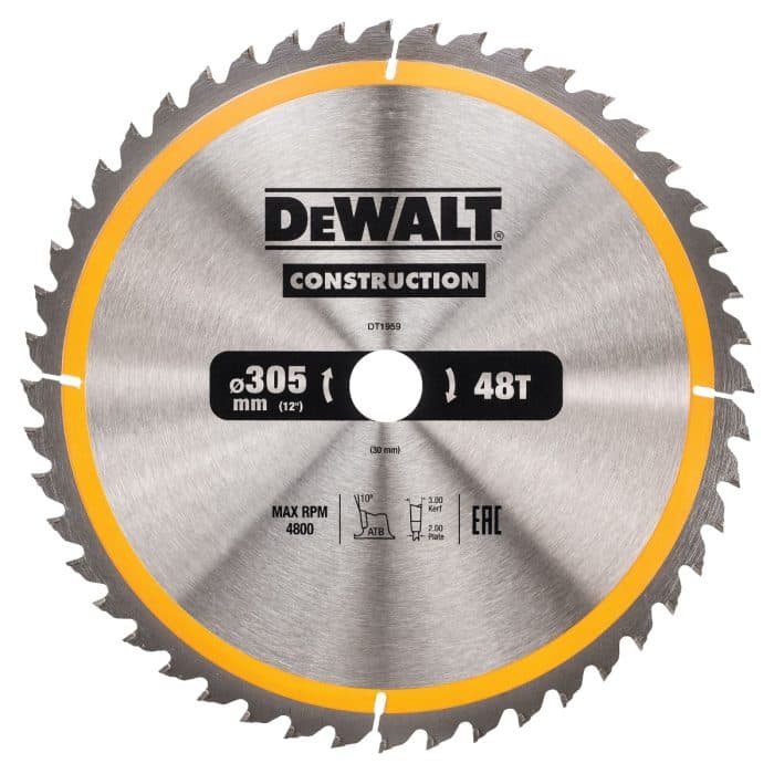 DeWalt DT1959-QZ 305mm x 30mm 48T Construction Circular Saw Blade