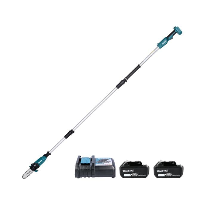 Makita DUA200Z 18V LXT 200mm 260W Cordless Brushless Pole Saw With 2 x 5.0Ah Batteries & Charger