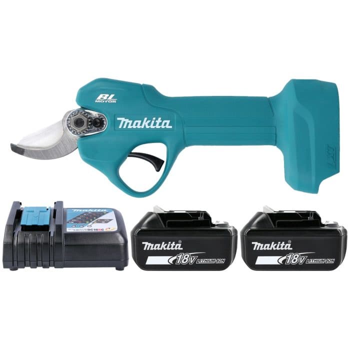 Makita DUP181Z 18V LXT Cordless Brushless Pruning Shears With 2 x 5Ah Batteries & Charger