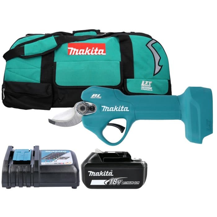 Makita DUP181Z 18V LXT Cordless Brushless Pruning Shears With 1 x 3Ah Battery, Charger & LXT600 Tool Bag
