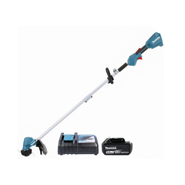 Makita Line Trimmer DUR192LRT 18V LXT Cordless Brushless 2-Speed Cutting Width 300mm With Loop Handle With 1 x 5.0Ah Battery & Charger