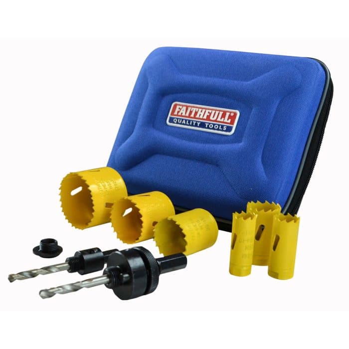 Faithfull Bi-Metal Cobalt Holesaw Plumber's Kit 9 Piece 19-57mm