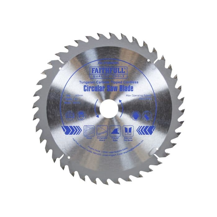 Faithfull FAIZ1654020C TCT Trimsaw Blade - 165mm x 20mm x 40 Teeth
