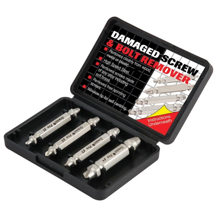 TREND Trend Grabit Screw Extractor Set - 4 piece set for removing damaged screws and bolts from 4mm to 8mm diameter