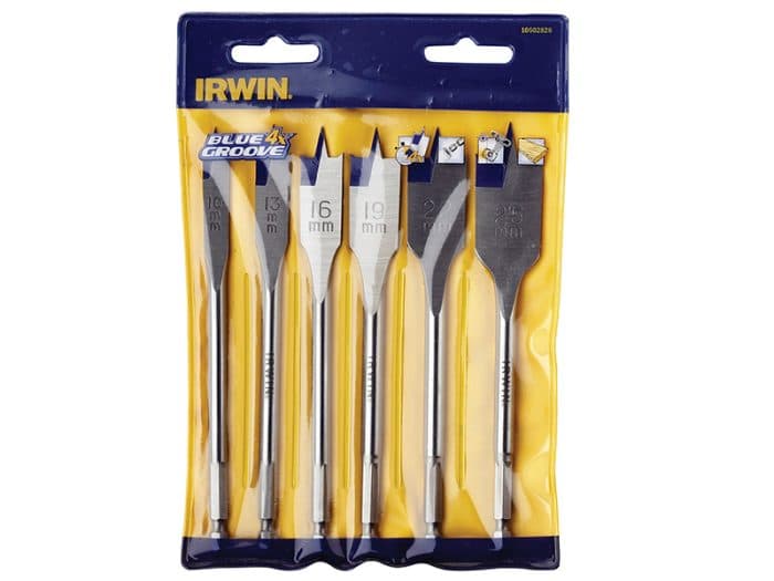 IRWIN IRW10502826 6 Piece Blue Groove 4X Flat Bit Set