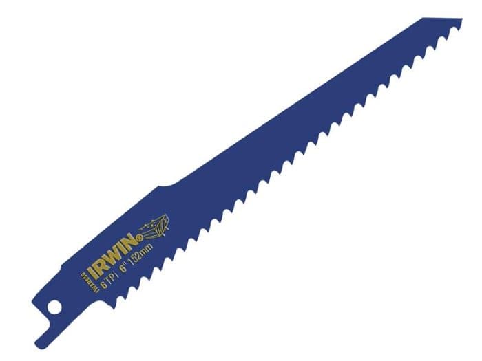 IRWIN IRW10506429 656R Sabre Saw Blade Nail Embedded Wood Cutting 150mm Pack of 2