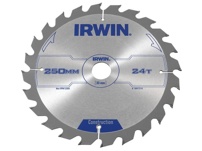 IRWIN IRW1897210 General Purpose Table & Mitre Saw Blade 250 x 30mm x 24T ATB