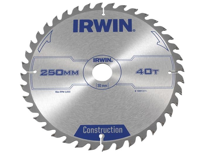 IRWIN IRW1897211 General Purpose Table & Mitre Saw Blade 250 x 30mm x 40T ATB