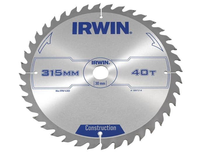 IRWIN IRW1897214 General Purpose Table & Mitre Saw Blade 315 x 30mm x 40T ATB