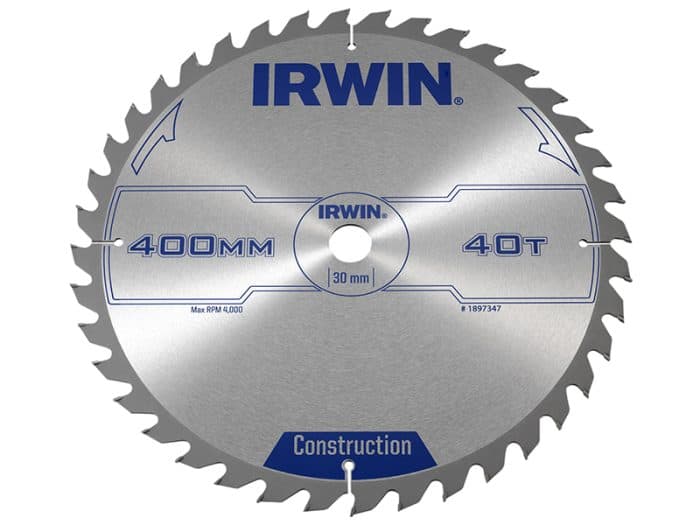 IRWIN IRW1897347 General Purpose Table & Mitre Saw Blade 400 x 30mm x 40T ATB