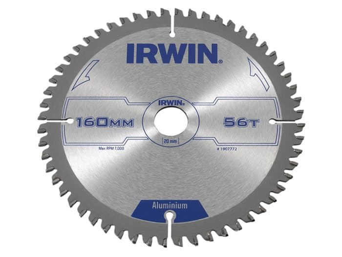 IRWIN IRW1907772 Professional Aluminium Circular Saw Blade 160 x 20mm x 56T TCG