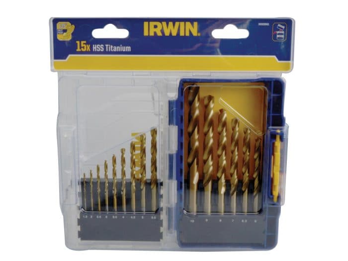 IRWIN IRWIW3038501 HSS Titanium Metal Drill Bit Set 15 Piece
