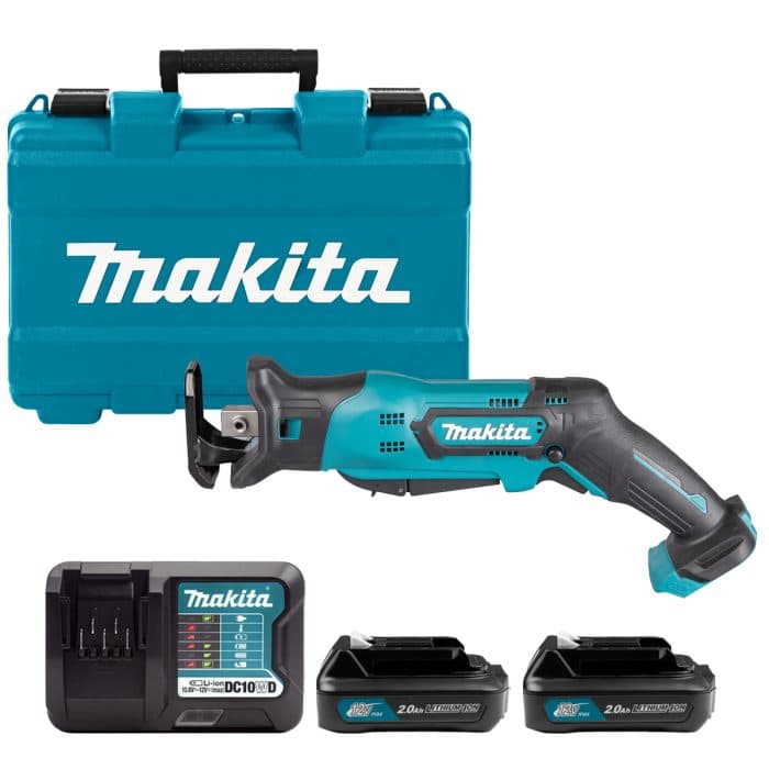 Makita JR105DWAE 12V Max CXT Cordless 13mm Stroke Length Reciprocating Saw With 2 x 2.0Ah Batteries, Charger & Case