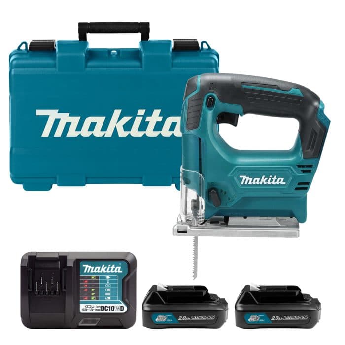 Makita JV101DWAE 12V Max CXT Cordless 18mm Stroke Length 200W Jigsaw With 2 x 2.0Ah Batteries, Charger & Case
