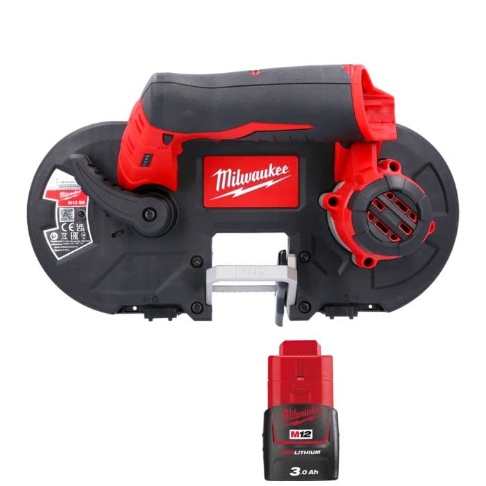 Milwaukee M12BS 12V Sub Compact Cordless Bandsaw With 1 x 3.0Ah Battery