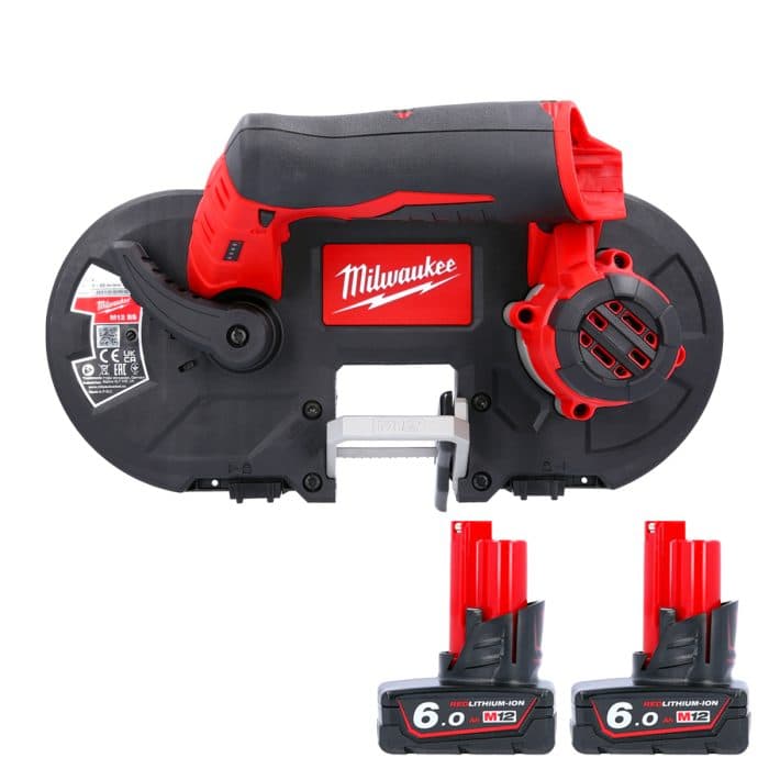 Milwaukee M12BS 12V Sub Compact Cordless Bandsaw With 2 x 6.0Ah Batteries