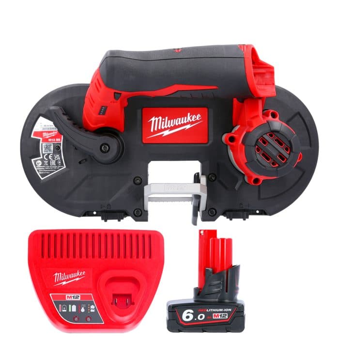 Milwaukee M12BS 12V Sub Compact Cordless Bandsaw With 1 x 6.0Ah Battery & Charger