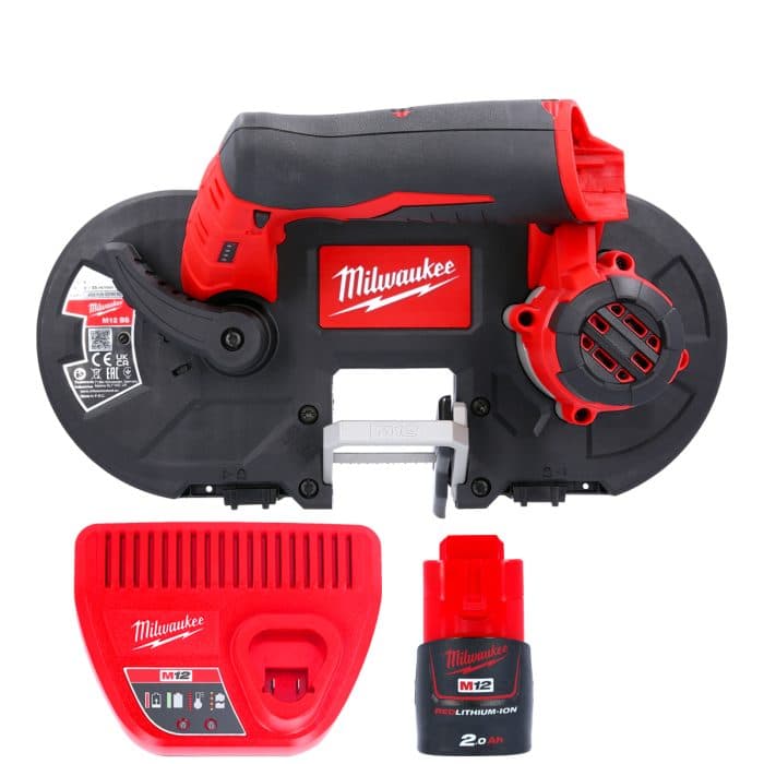 Milwaukee M12BS 12V Sub Compact Cordless Bandsaw With 1 x 2.0Ah Battery & Charger