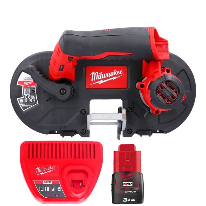 Milwaukee M12BS 12V Sub Compact Cordless Bandsaw With 1 x 3.0Ah Battery & Charger