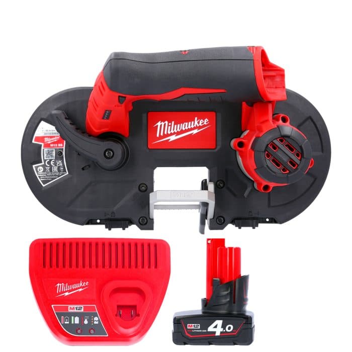 Milwaukee M12BS 12V Sub Compact Cordless Bandsaw With 1 x 4.0Ah Battery & Charger