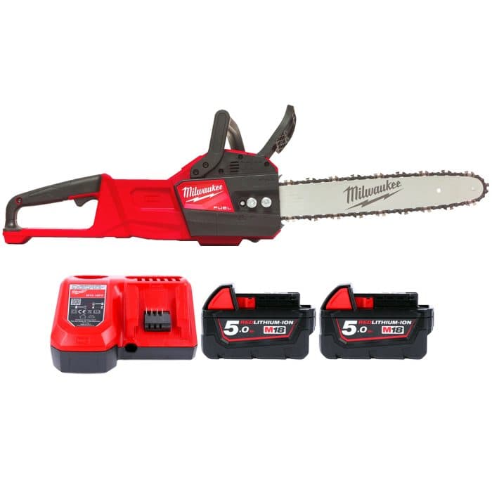 Milwaukee M18FCHS35 18V Cordless FUEL 35cm Bar Chainsaw With 2 x 5.0Ah Batteries & Charger