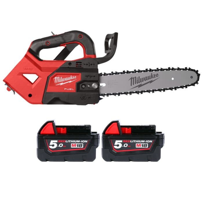 Milwaukee M18FTHCHS30-0 18V FUEL Cordless 30cm Top Handle Chainsaw With 2 x 5.0Ah Batteries