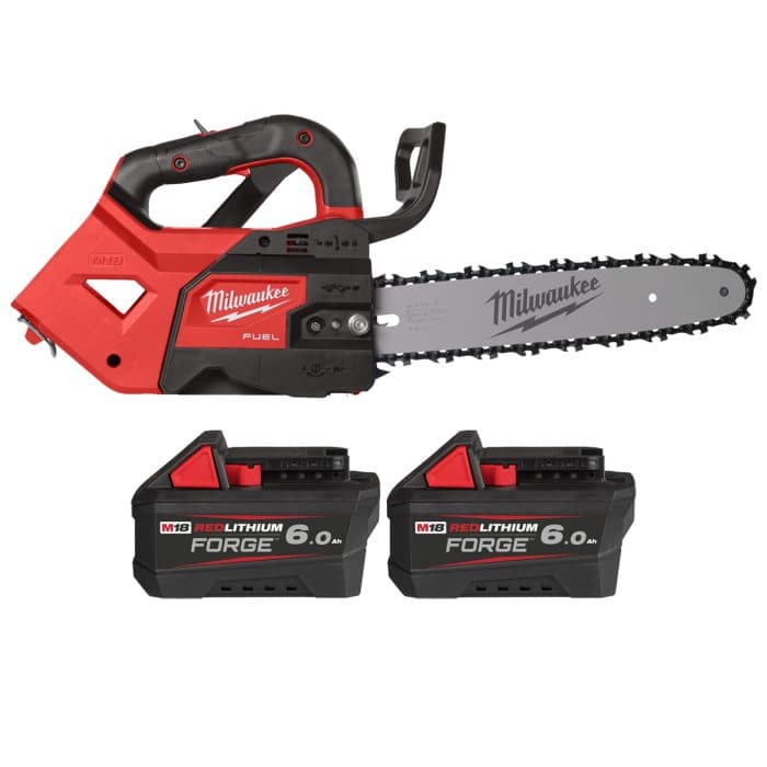 Milwaukee M18FTHCHS30 18V FUEL Cordless 30cm Top Handle Chainsaw With 2 x 6.0Ah Batteries