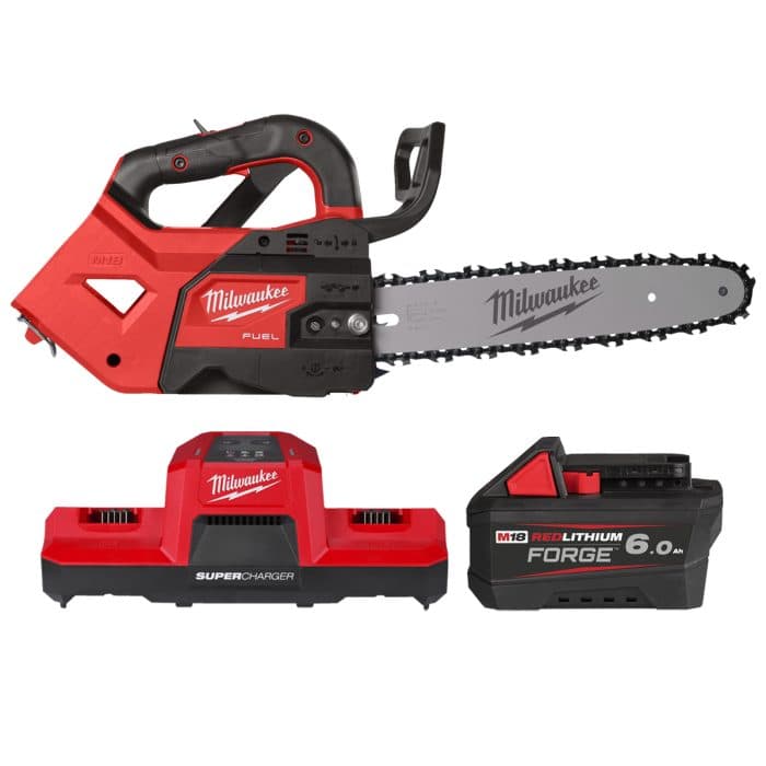 Milwaukee M18FTHCHS30 18V FUEL Cordless 30cm Top Handle Chainsaw With 1 x 6.0Ah Battery & Charger