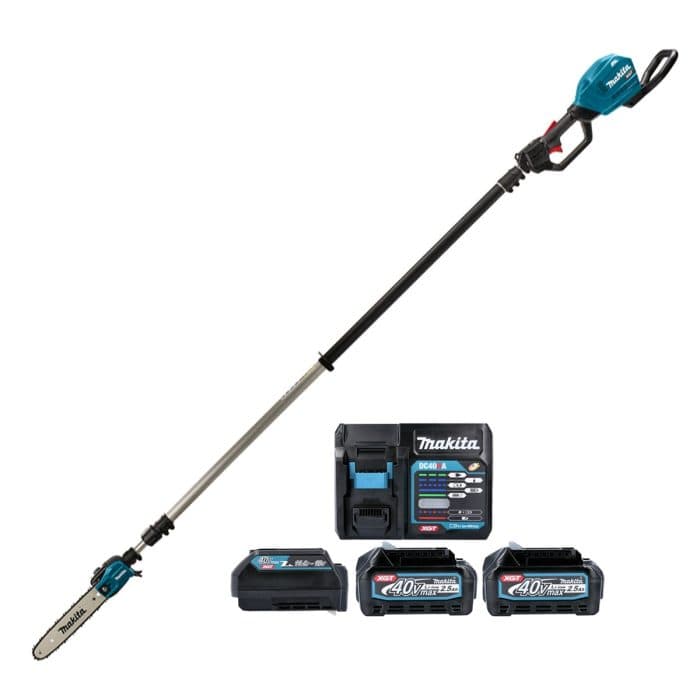 Makita UA004GD202 40Vmax Brushless Cordless Telescopic Pole Chainsaw With 2 x 2.5Ah Batteries, Charger & Adaptor