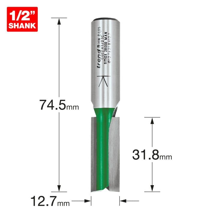 TREND Two Flute Cutter 12.7mm diameter