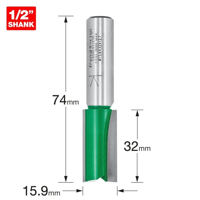 TREND Two Flute Cutter 15.9mm diameter